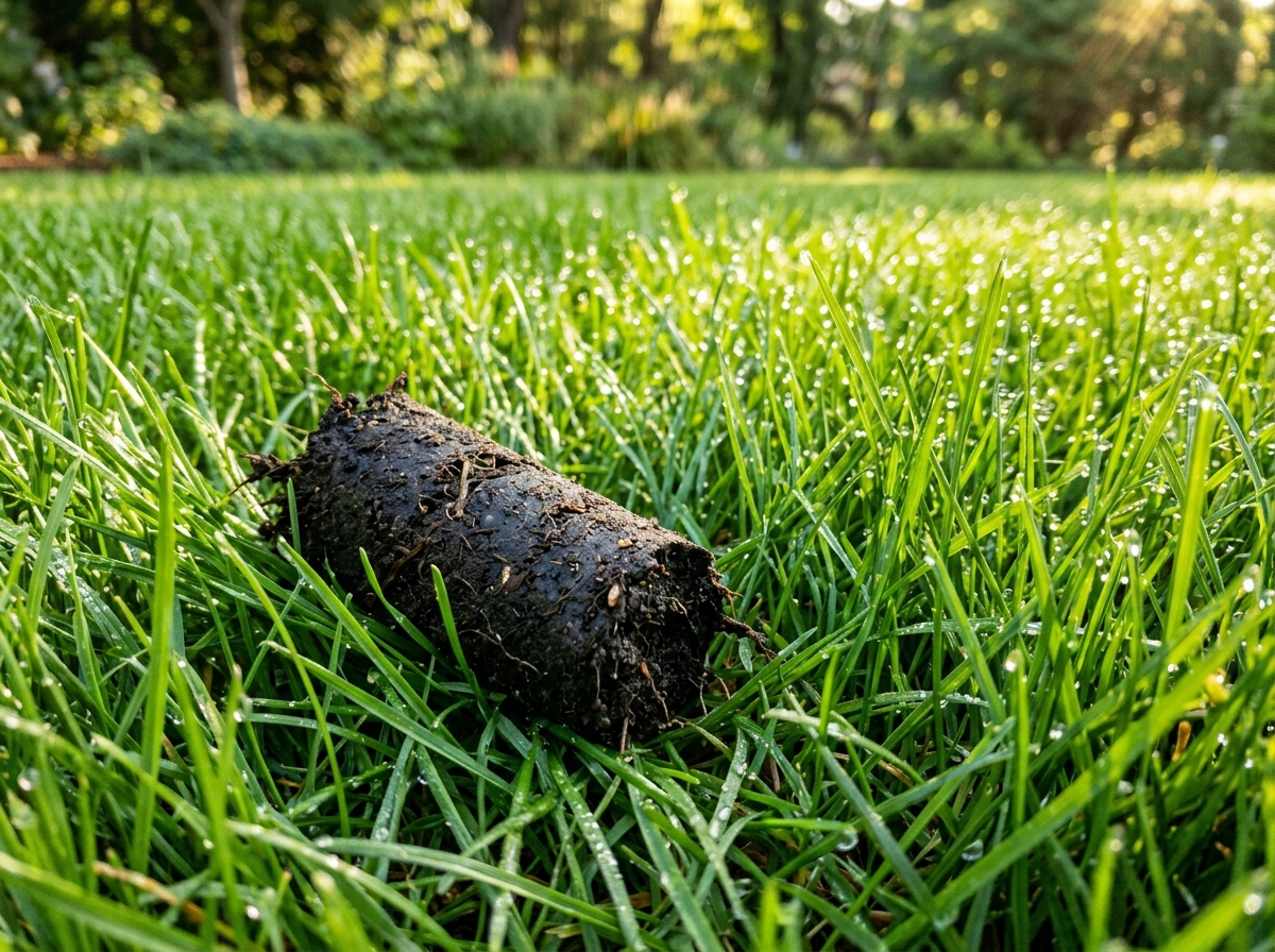 A thick, healthy green lawn revived through fertilization and treatment